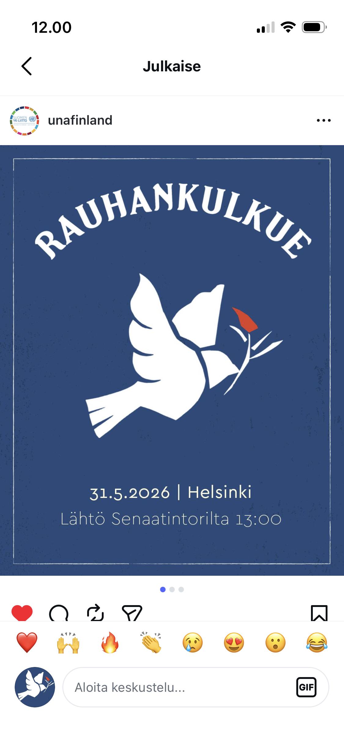 Rauhankulkue - Kuva 1
