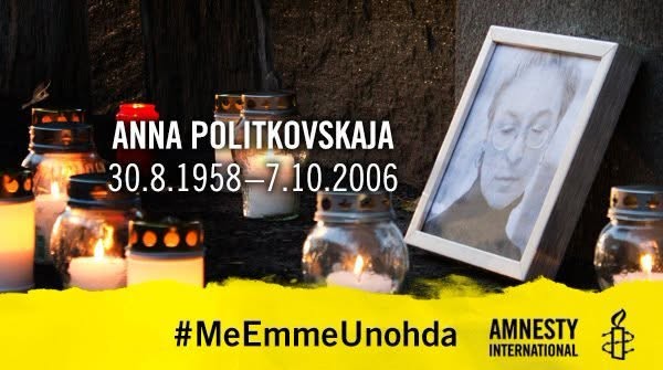Kynttilämielenilmaus Anna Politkovskajan muistolle - Kuva 1
