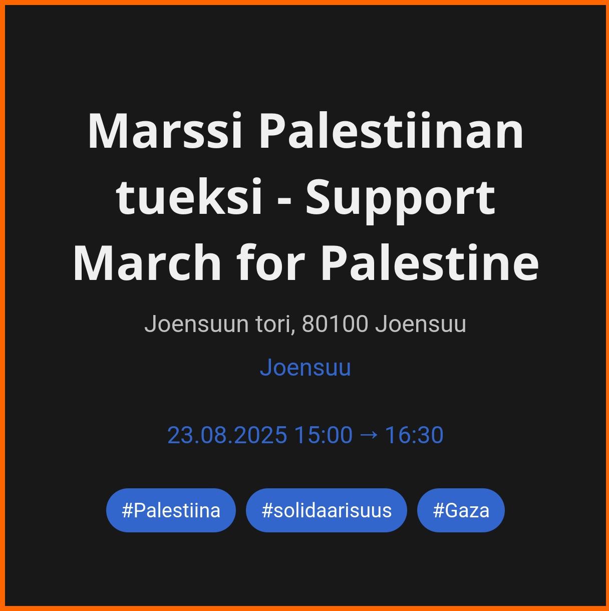 Marssi Palestiinan tueksi - Support March for Palestine 
