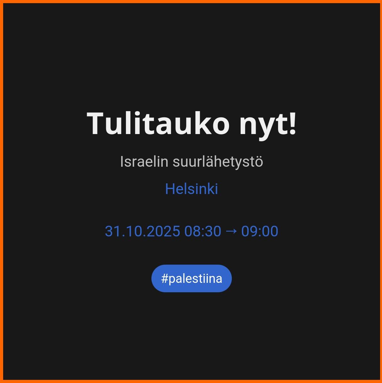 Tulitauko nyt!