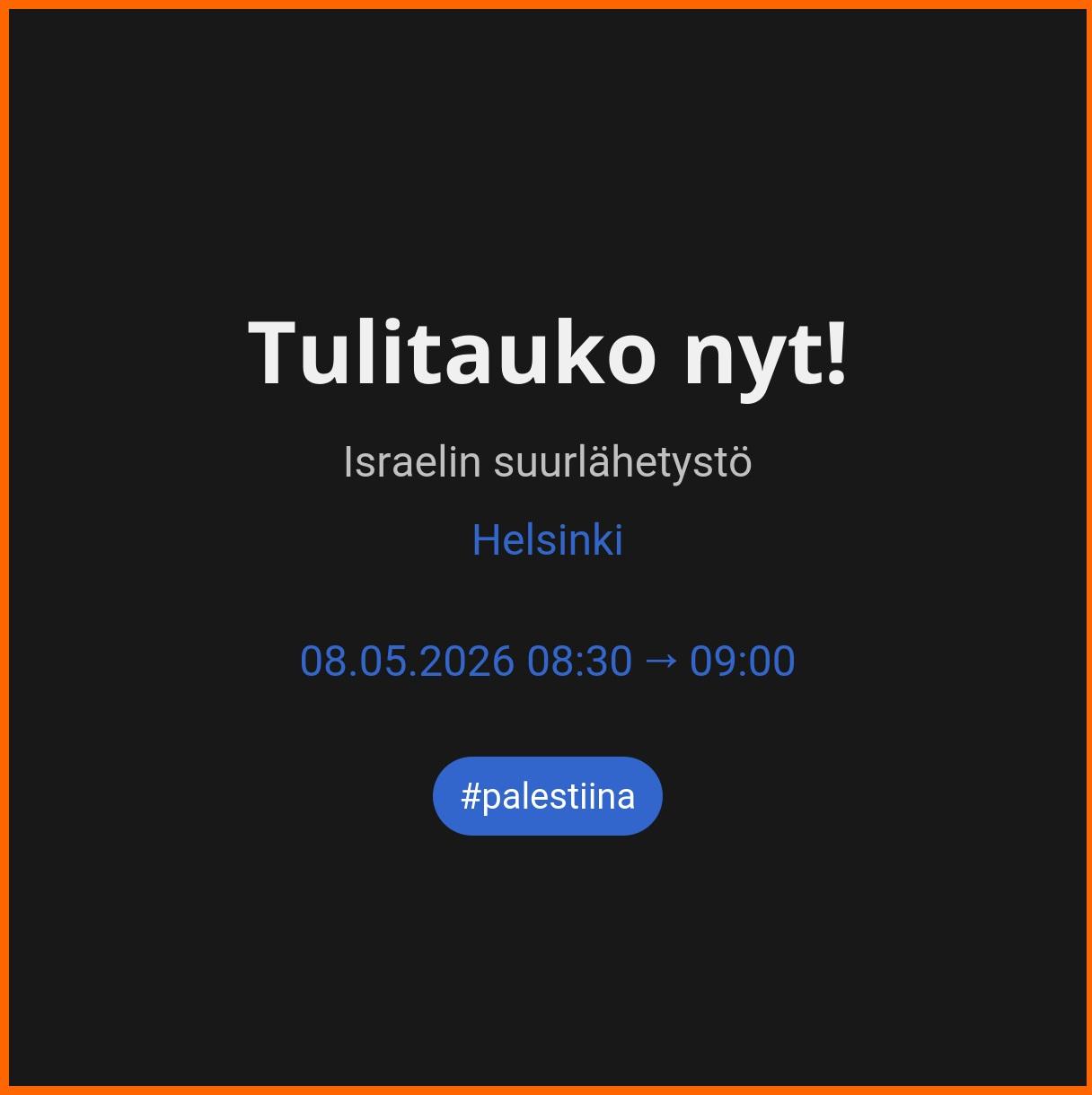 Tulitauko nyt!