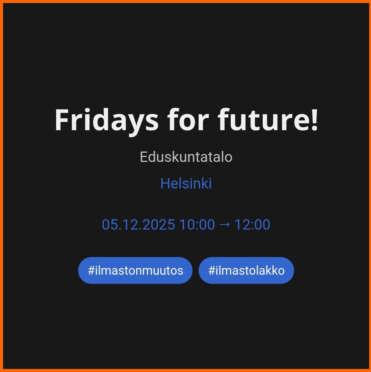 Fridays for future!