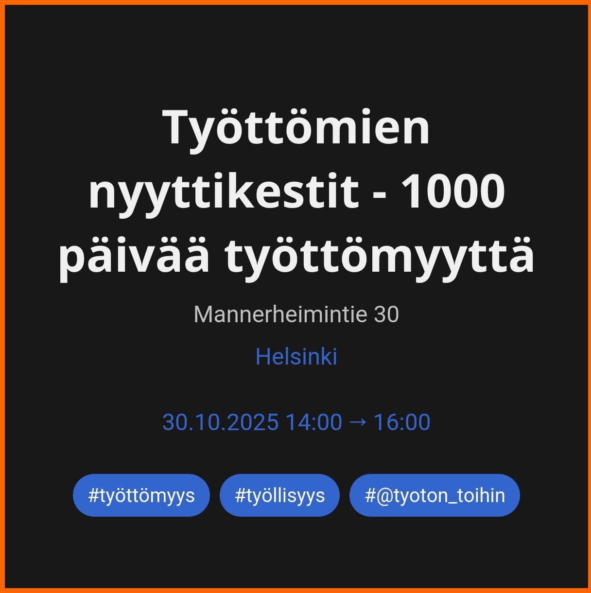 Työttömien nyyttikestit - 1000 päivää työttömyyttä