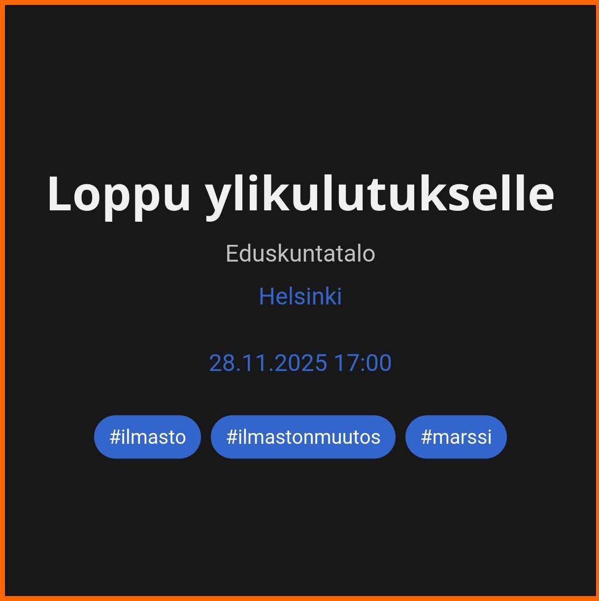 Loppu ylikulutukselle!