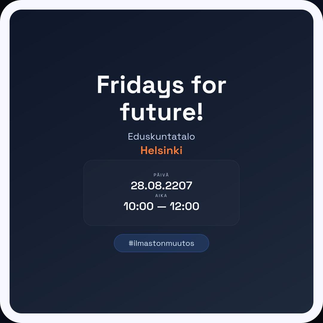 Fridays for future!