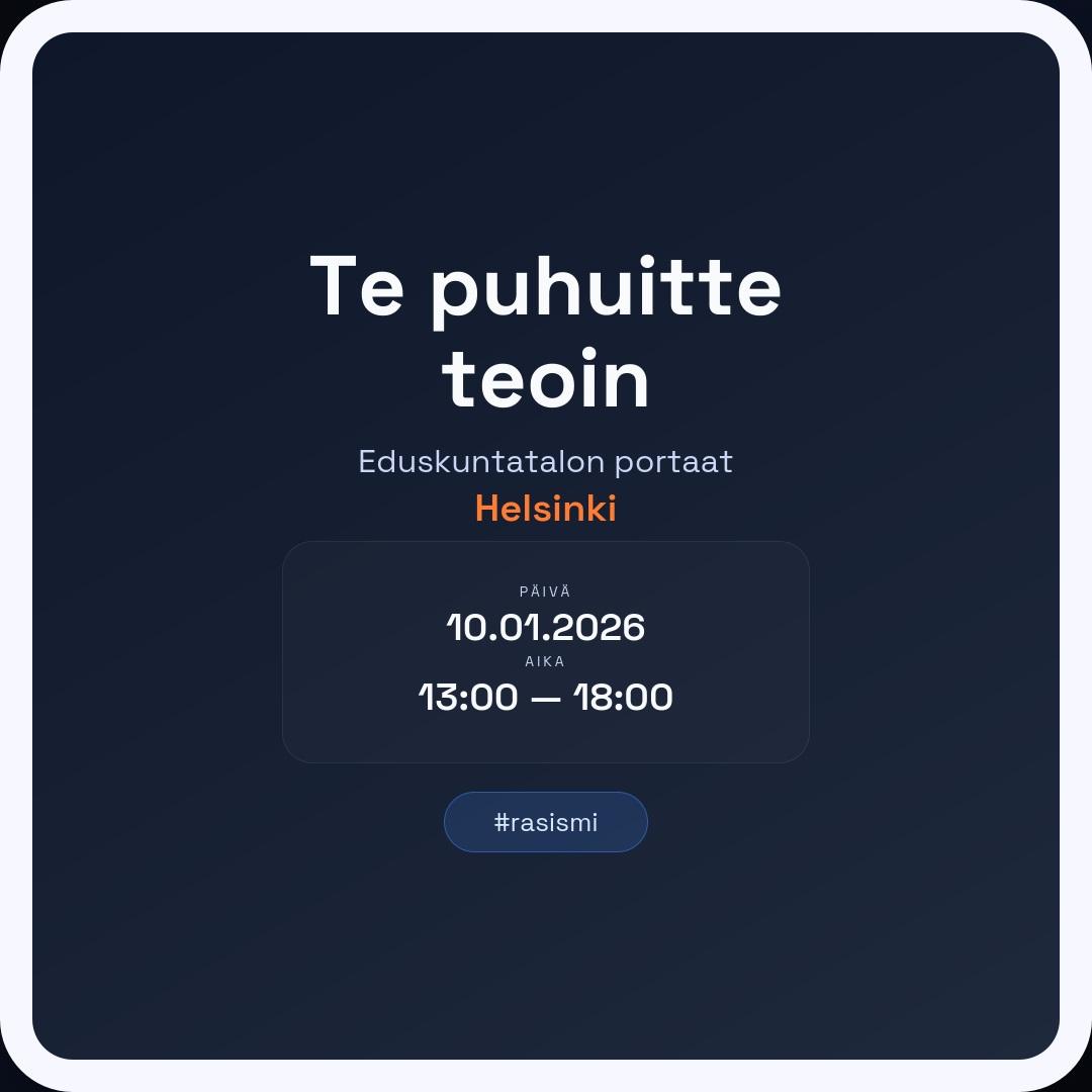 Te puhuitte teoin