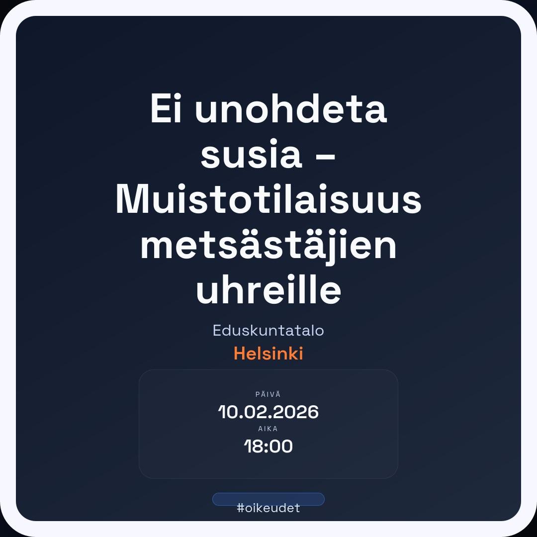 Ei unohdeta susia – Muistotilaisuus metsästäjien uhreille