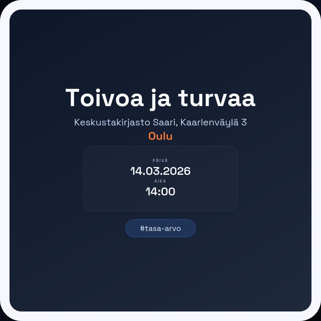 Toivoa ja turvaa