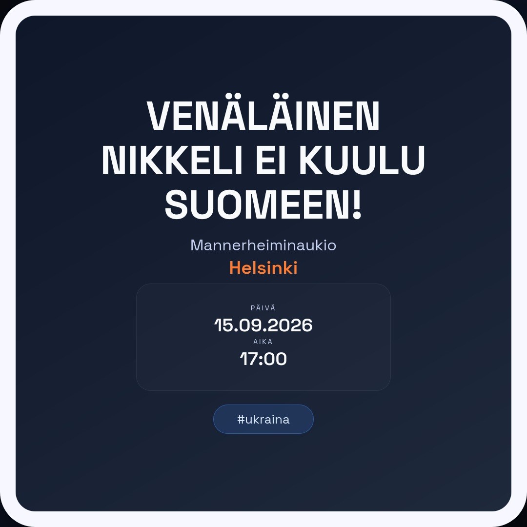 VENÄLÄINEN NIKKELI EI KUULU SUOMEEN!