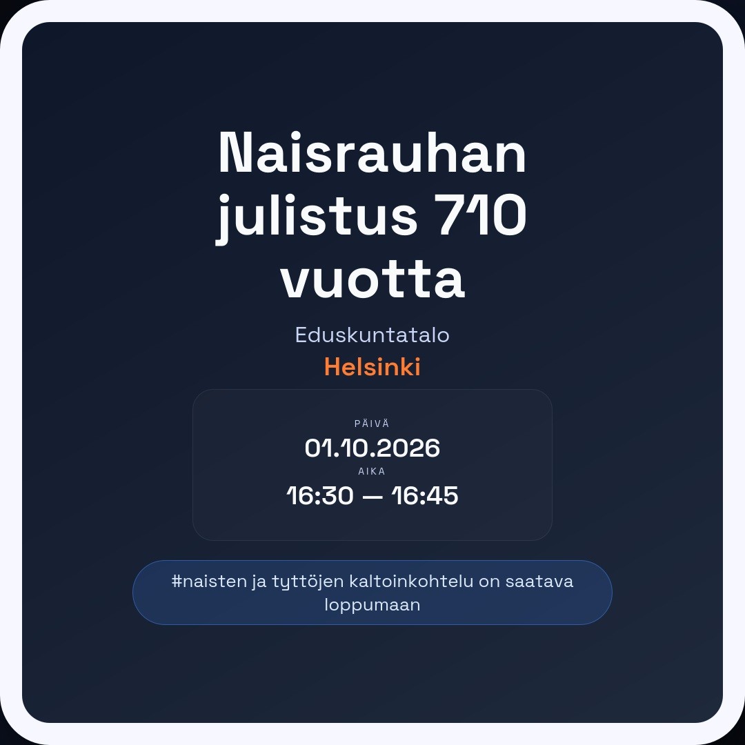 Naisrauhan julistus 710 vuotta - Kuva 1