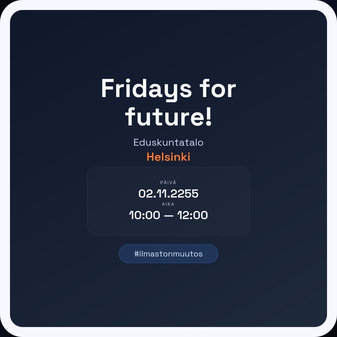 Fridays for future!